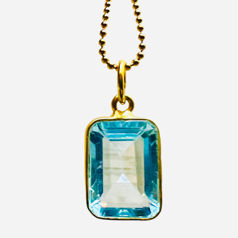 Le Vian Natural Blue Topaz Necklace 1/8 ct tw Diamonds 14K Strawberry Gold  | Jared